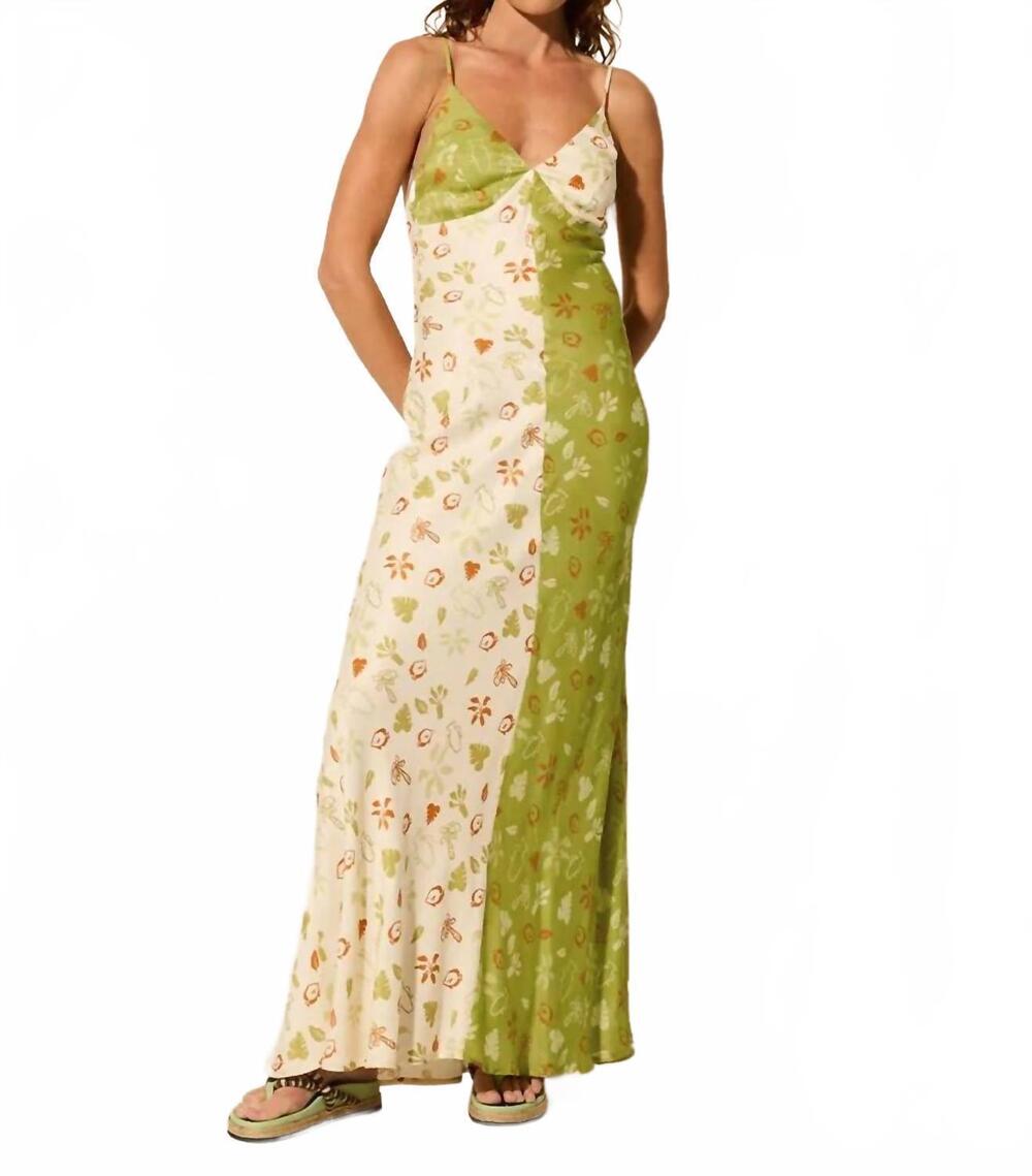 NEW KIVARI salome maxi dress in green floral